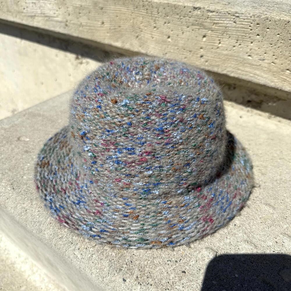 Eaton Italy Wool Blend Bucket Hat Multicolor Speckled Knit Retro Winter Cap